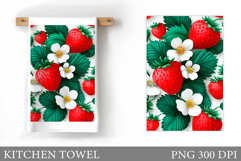Strawberry Kitchen Towel Design. Strawberry Sublimation Product Image 1