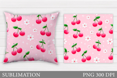 Cherry Pillow Design. Cherries Sublimation Product Image 1