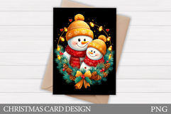 Cute Snowman Card Design. Christmas Card Printable Product Image 1