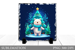 Christmas Bear Sublimation. Christmas Bear Slate Design Product Image 1