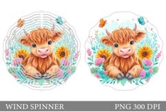 Cute Cow Wind Spinner Design. Cute Cow Sublimation Product Image 1