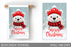 Christmas Bear Kitchen Towel. Christmas Kitchen Towel Design Product Image 1