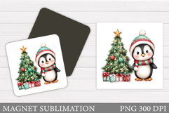 Christmas Magnet Design. Penguin Magnet Sublimation Product Image 1