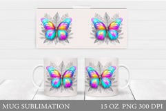 Butterfly Mug Design. Butterfly Mug Sublimation Product Image 1