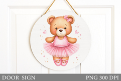 Cute Bear Door Sign Design. Cute Bear Sublimation Product Image 1
