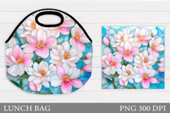 Flowers Lunch Bag Sublimation. Floral Lunch Bag Design Product Image 1