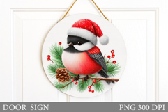 Christmas Bird Door Sign. Christmas Door Sign Sublimation Product Image 1