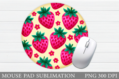 Strawberry Mouse Pad Design. Strawberry Sublimation Product Image 1