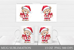 Christmas Bear Mug Design. Christmas Mug Sublimation Product Image 1