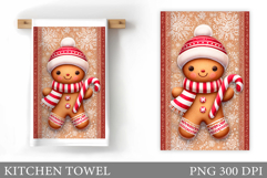Gingerbread Kitchen Towel. Christmas Kitchen Towel Design Product Image 1
