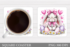 Easter Bunny Coaster Sublimation. Easter Coaster Design Product Image 1