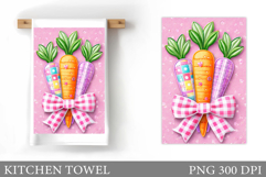 Carrot Kitchen Towel Design. Flowers Kitchen Towel Product Image 1