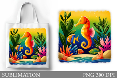Seahorse Tote Bag Sublimation. Seahorse Sublimation Product Image 1