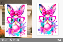 Cute Bunny Garden Flag. Summer Garden Flag Sublimation Product Image 1