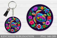Sea Turtle Keychain Design. Sea Turtle Sublimation Product Image 1