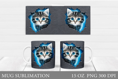 Cute Cat Mug Design. Cute Cat Sublimation Product Image 1