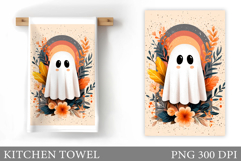 Cute Ghost Kitchen Towel. Halloween Kitchen Towel Design Product Image 1