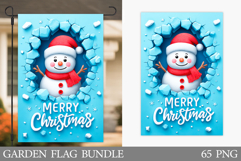 Cute Snowman Garden Flag. Christmas Garden Flag Sublimation Product Image 1