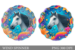 Cute Horse Wind Spinner Design. Horse Sublimation Product Image 1