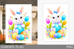 Easter Bunny Garden Flag. Easter Garden Flag Sublimation Product Image 1