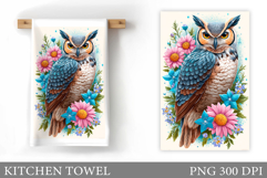 Owl Kitchen Towel Design. Owl Sublimation Product Image 1