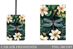 Dragonfly Car Air Freshener. Flowers Car Air Freshener Product Image 1