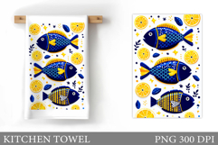 Fish Kitchen Towel Design. Fish Sublimation Product Image 1