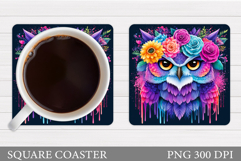 Owl Coaster Design. Owl Sublimation Product Image 1