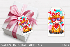 Valentines Cow Gift Tag Design. Valentine Gift Tag Printable Product Image 1