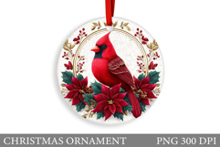 Cardinal Christmas Ornament. Christmas Bird Sublimation Product Image 1