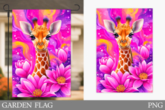 Giraffe Garden Flag Design. Giraffe Sublimation Product Image 1