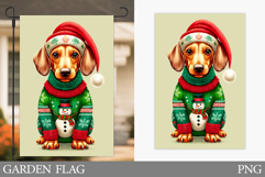Christmas Dachshund Garden Flag. Christmas Garden Flag Product Image 1