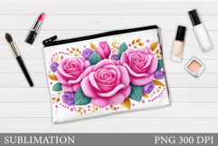 Roses Cosmetics Bag Design. Roses Sublimation Product Image 1