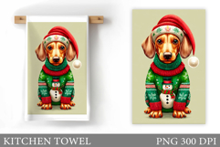 Christmas Dog Kitchen Towel. Christmas Kitchen Towel Design Product Image 1