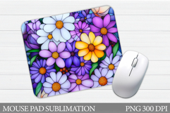 Floral Mouse Pad Sublimation. Flowers Mouse Pad Design Product Image 1