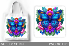Butterfly Sublimation. Butterfly Tote Bag Sublimation Product Image 1