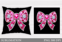 Christmas Bow Pillow Design. Christmas Pillow Sublimation Product Image 1