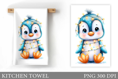 Christmas Penguin Kitchen Towel. Christmas Kitchen Towel Product Image 1