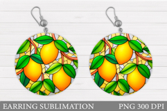 Lemons Earring Design. Lemons Sublimation Product Image 1