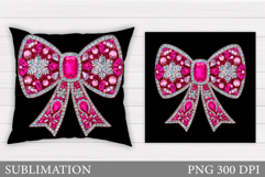 Christmas Bow Pillow Design. Christmas Pillow Sublimation Product Image 1