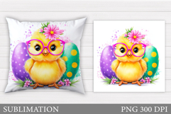 Easter Chick Pillow Sublimation. Easter Pillow Design Product Image 1