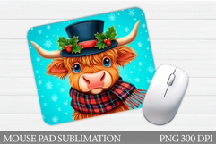Christmas Cow Mouse Pad. Christmas Mouse Pad Sublimation Product Image 1