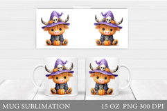 Halloween Cow Mug Design. Halloween Cow Sublimation Product Image 1