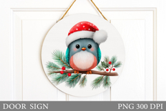 Christmas Bird Door Sign. Christmas Door Sign Sublimation Product Image 1