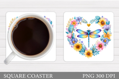 Dragonfly Coaster Design. Dragonfly Sublimation Product Image 1