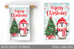 Christmas Penguin Kitchen Towel. Christmas Kitchen Towel Product Image 1