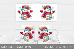 Christmas Snowman Mug Design. Christmas Mug Sublimation Product Image 1