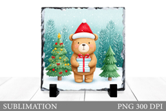 Christmas Bear Sublimation. Christmas Bear Slate Design Product Image 1