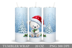 Polar Bear Tumbler Design. Christmas Tumbler Sublimation Product Image 1