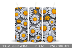 Daisy Flowers Tumbler Design. Flowers Tumbler Sublimation Product Image 1